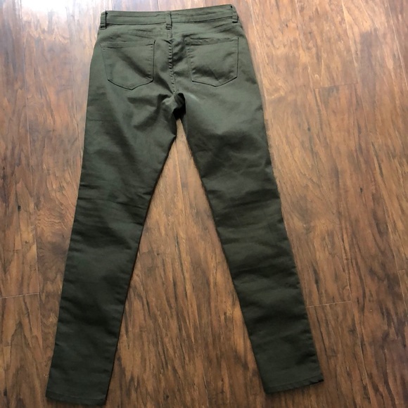 Skinny Jeans Jeggings Stretchy Olive Green Mid Ris - Picture 7 of 8
